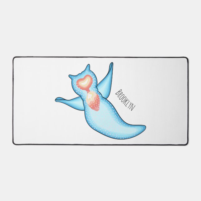 Sea angel cartoon illustration  desk mat (Front)