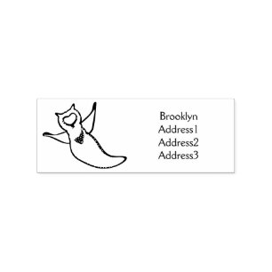 Sea angel cartoon illustration rubber stamp