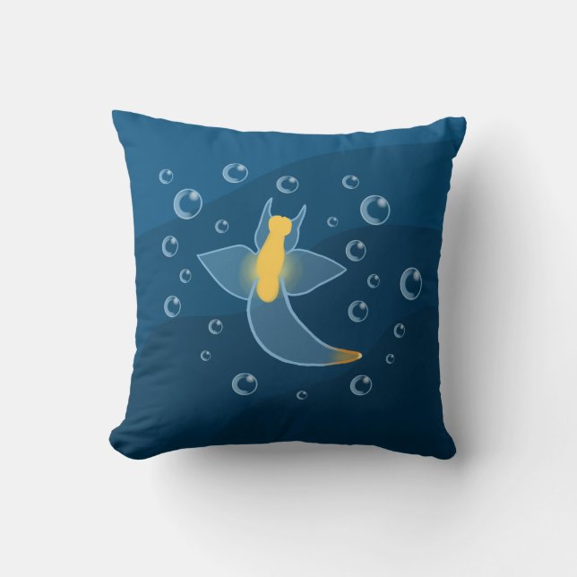 Sea Angel Sea Slug Throw Pillow (Front)