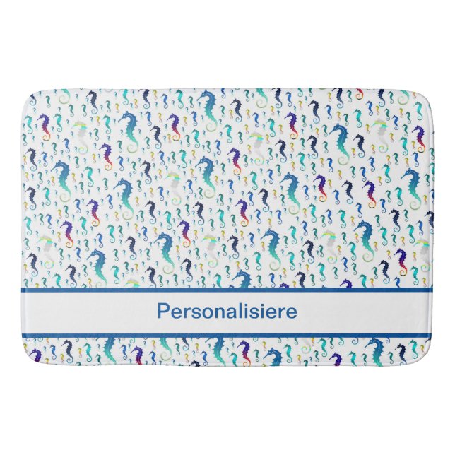 sea, animal, fish, seahorse, colour, colourful, bath mat (Front)