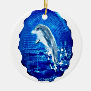 Sea Animal Leaping Dolphin Ceramic Ornament