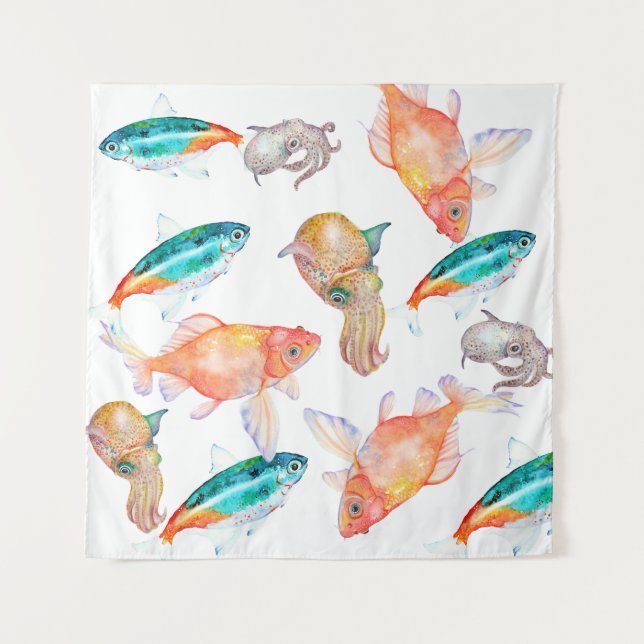 Sea animal pattern tapestry (Front)