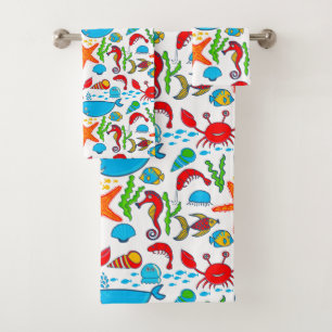 Sea Animals Cartoon Bath Towel Set