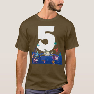 Sea Animals Fish Aquarium 5th Birthday Theme Party T-Shirt