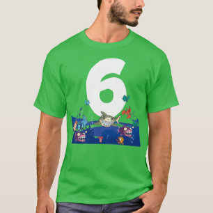 Sea Animals Fish Aquarium 6th Birthday Theme Party T-Shirt