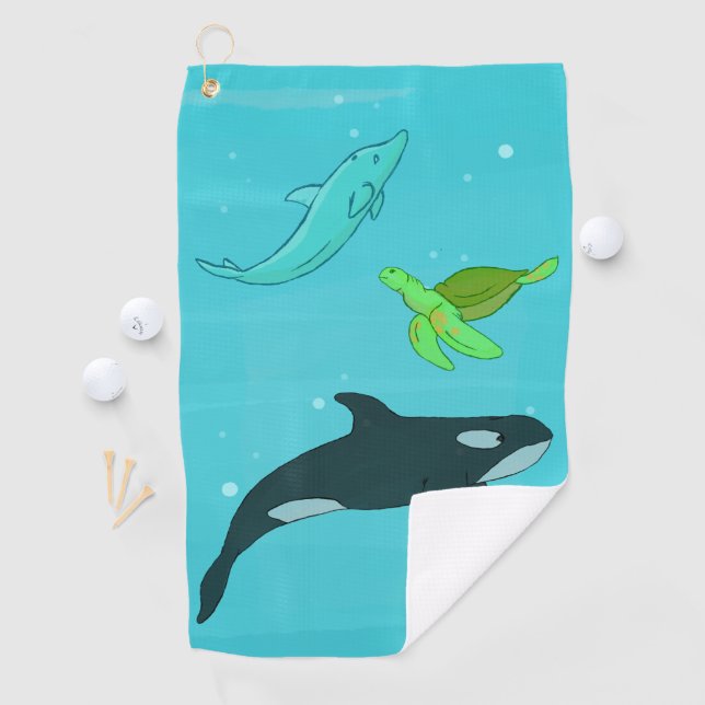 Sea Animals Golf Towel (InSitu)