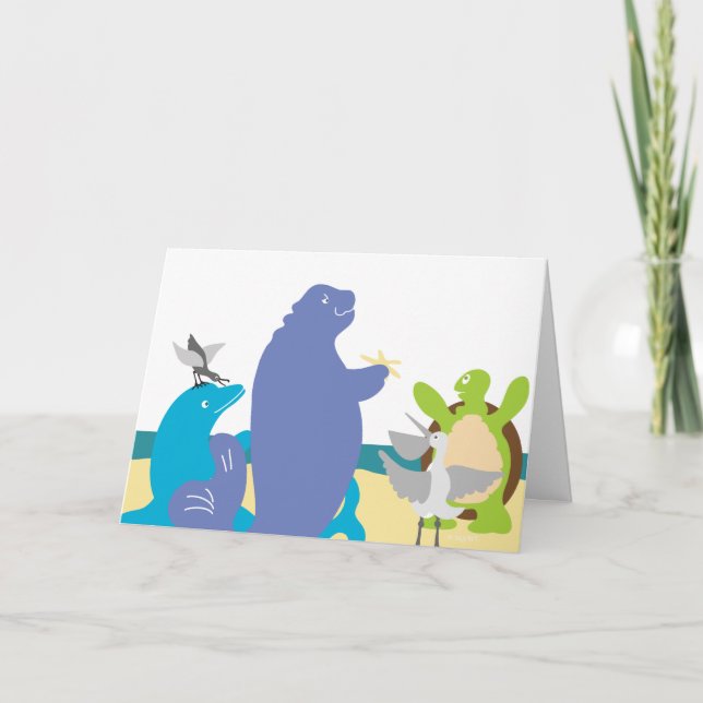 Sea Animals Holiday Card (Front)