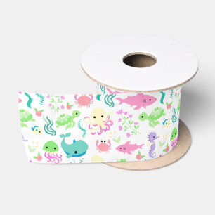 Sea Animals Ocean Fish Fun For Kids Satin Ribbon