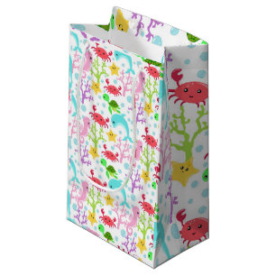 Sea Animals Print Under the Sea Life Small Gift Bag