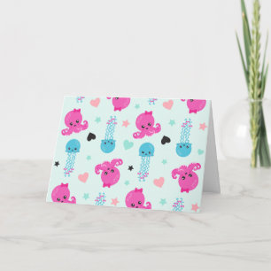 Sea Animals, Sea Life, Octopus, Jellyfish, Hearts Card