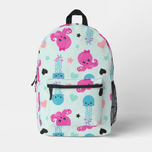 Sea Animals, Sea Life, Octopus, Jellyfish, Hearts Printed Backpack