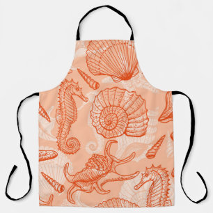 Sea animals seamless pattern apron