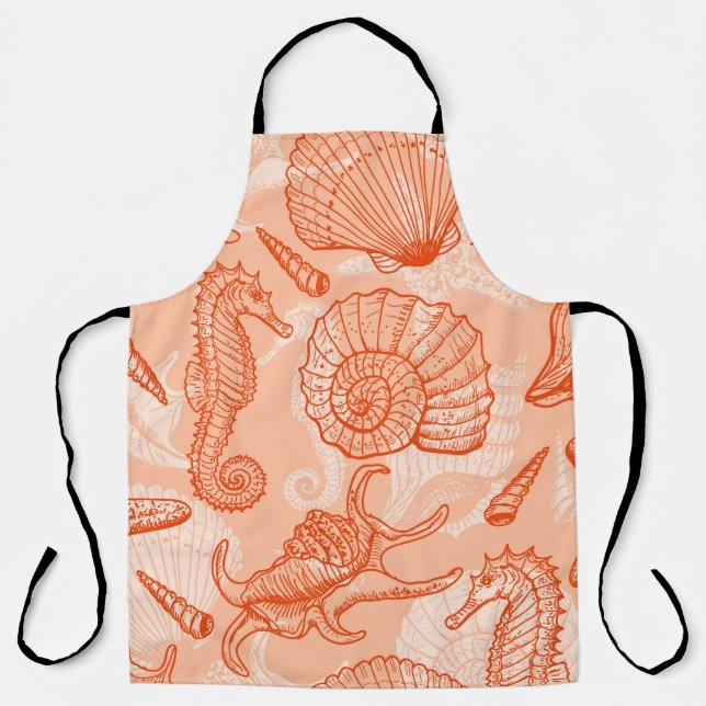 Sea animals seamless pattern apron (Front)