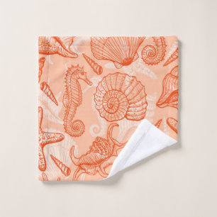 Sea animals seamless pattern wash cloth