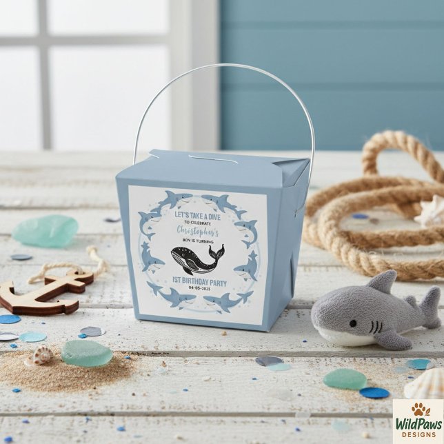 Sea Animals Shark 1st Birthday | Under the Sea  Favor Box (Sea Animals Shark 1st Birthday | Under the Sea Favor Boxes
)