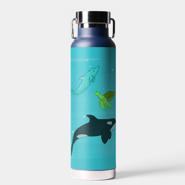 Sea Animals Water Bottle (Front)