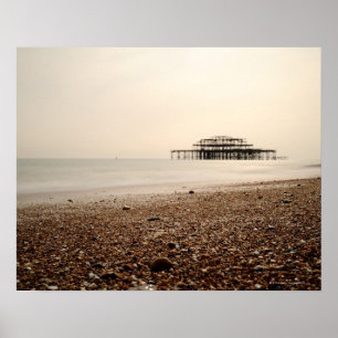 Sea at Brighton Beach Poster