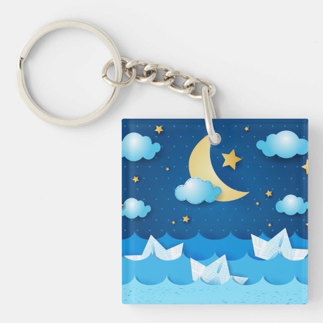 Sea at Night Keychain (Front)