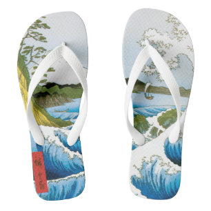 Sea at Satta in Suruga Province by Ando Hiroshige Flip Flops