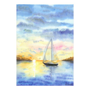 Sea at sunset photo print