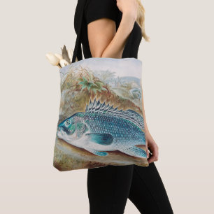 Sea Bass by S.A. Kilbourne, Vintage Fish Tote Bag