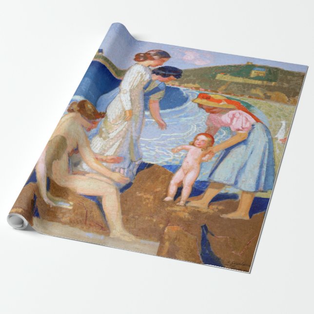 Sea Bathing, Maurice Denis Wrapping Paper (Unrolled)