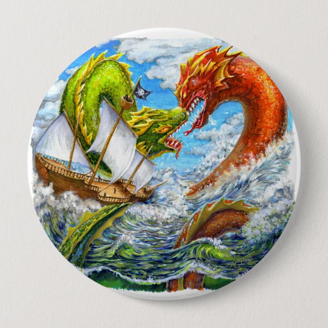 Sea Battle 4 Inch Round Button (Front)