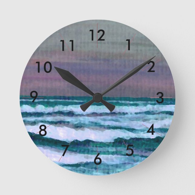 Sea Beach Clock Ocean Waves Seascape Decor (Front)