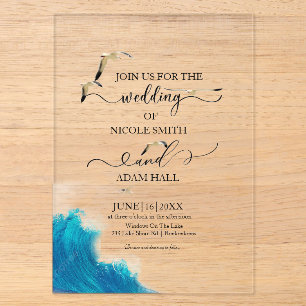  Sea Beach Wedding Invitation  Coastal Destination