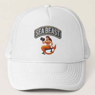 Sea Beast Gym Mermaid Retro Pin-Up Activewear Trucker Hat