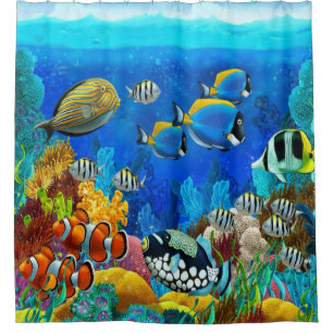 Sea bed shower curtain