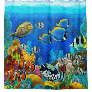 Sea bed shower curtain