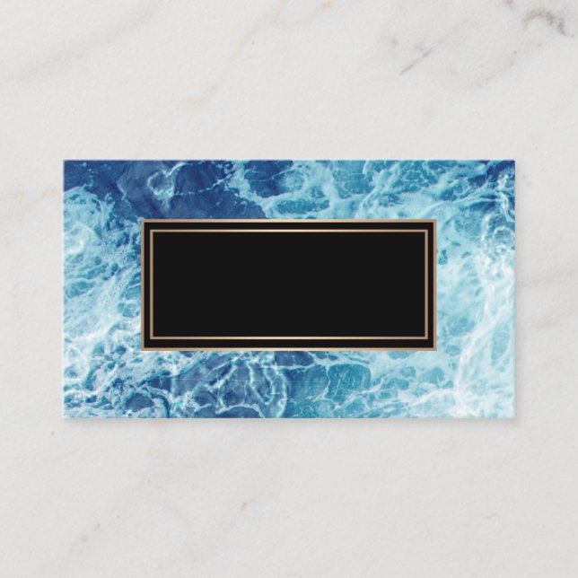 Sea, blue, abstract, modern, foam business card (Front)