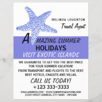 Sea Blue Beach Starfish, Travel Agent Advertising