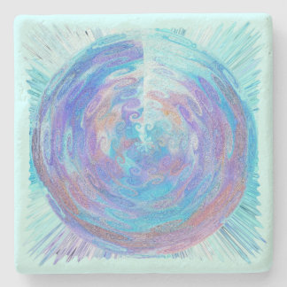 Sea Blue Curls stone coaster