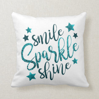 Sea Blue Faux Sparkle Pillow for Her