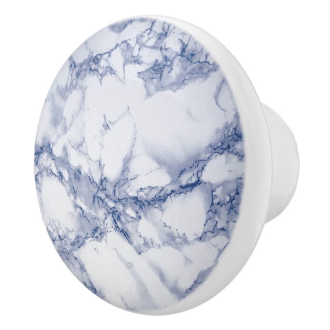 Sea Blue Marble Ceramic Knob (Right)
