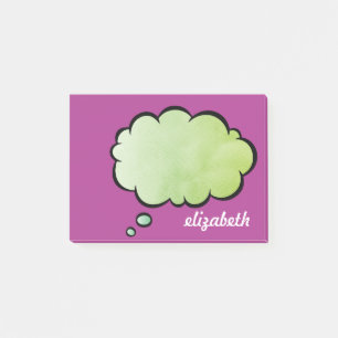 Sea Blue Talk Bubble Personalized Name Post-it Notes