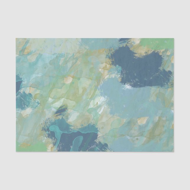 Sea Blue Watercolor Tissue Paper (Front)