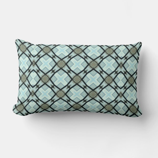 Sea Blues Large Pattern Lumbar Pillow (Front)