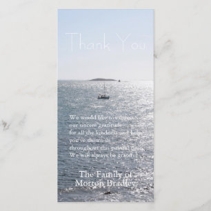 Sea Boat and Island 2 Sympathy Thank You Card