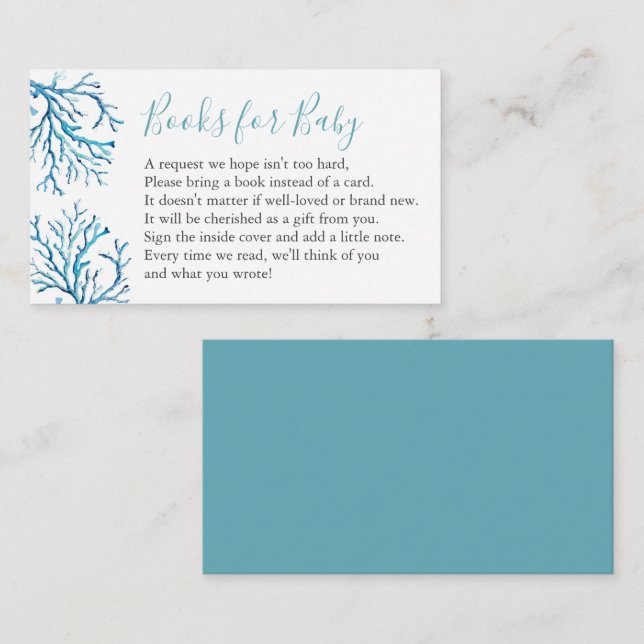 Sea Book For Baby Invitation Enclosure Card (Front/Back)