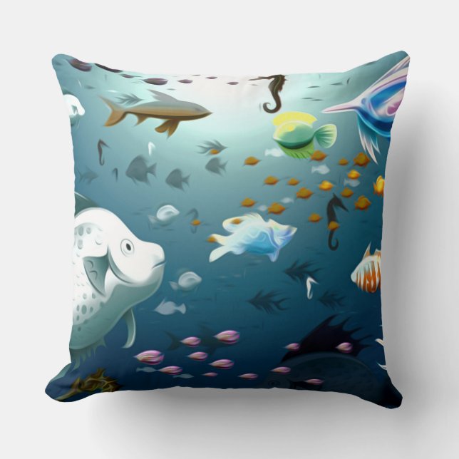 Sea Bottom Decorative Pillow (Front)