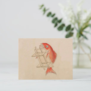Sea Bream Youkai (Wedding Scroll) Postcard