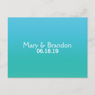 Sea Breeze Watercolor Wedding RSVP Invitation Postcard