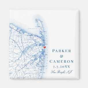 Sea Bright New Jersey Map Elegant Wedding Favour Magnet
