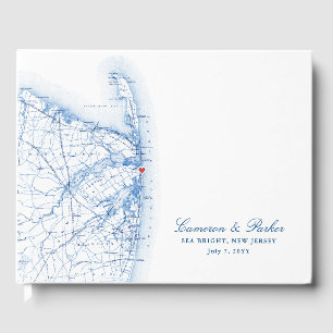 Sea Bright New Jersey Map Elegant Wedding Guest Book
