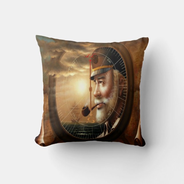 Sea Captain 1 Throw Pillow (Front)