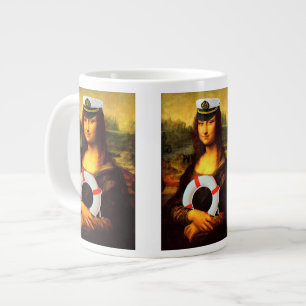 Sea Captain Mona Lisa Large Coffee Mug