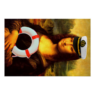 Sea Captain Mona Lisa Poster